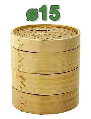 Cestelli di bambu' per cottura al vapore ø 15cm
